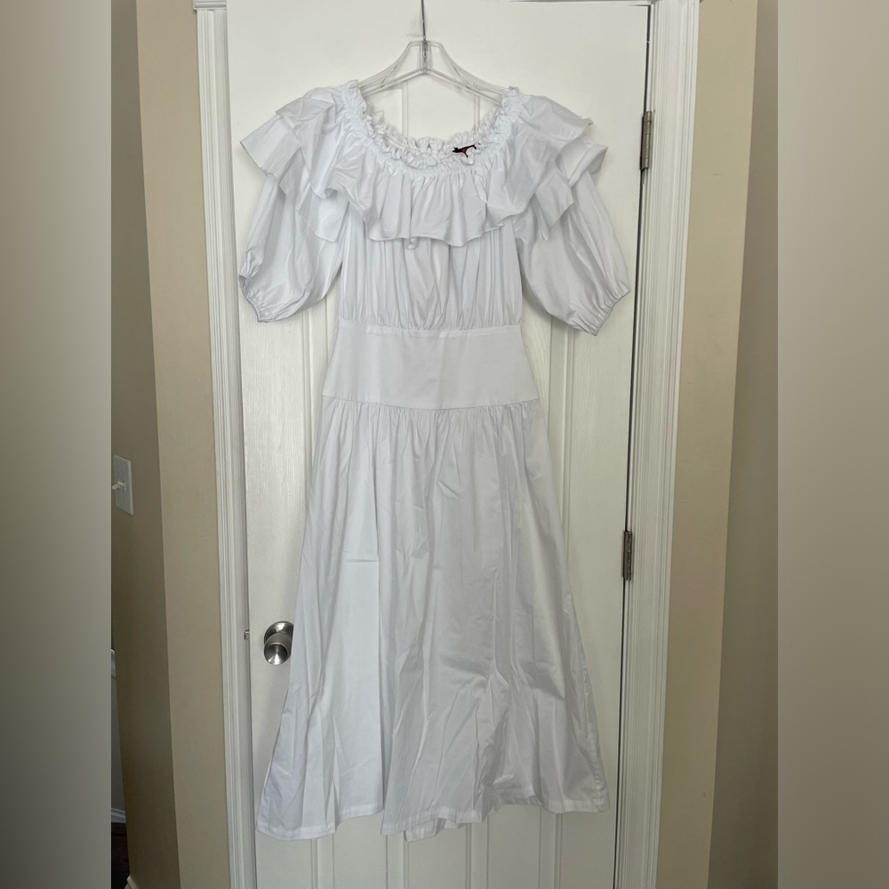 GENTILE CATONE WHITE COTTON MADAME DRESS SZ EU 40/US 4 NWT $770